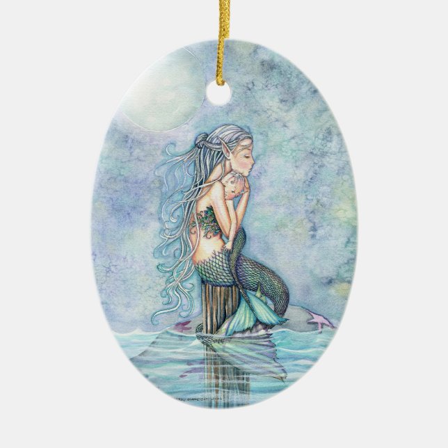 Mama and Baby Mermaid Ornament (Front)