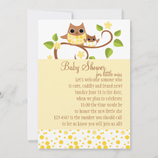 Mama and Baby Owl Invitation