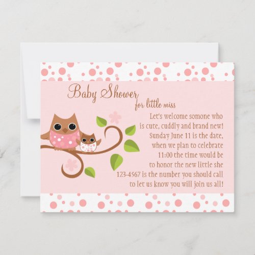 Mama and Baby Owl Invitations
