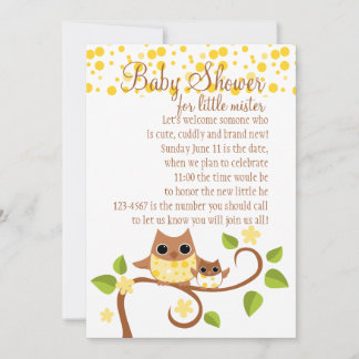 Mama and Baby Owl Invitation