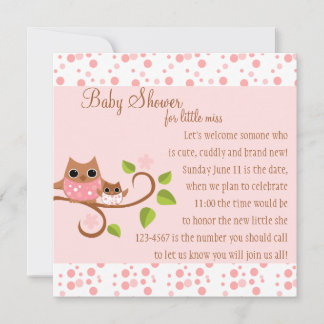 Mama and Baby Owl Invitation