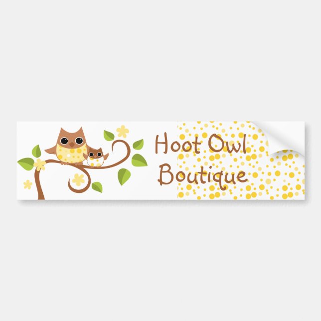 Mama and Baby Owls Bumper Sticker (Front)