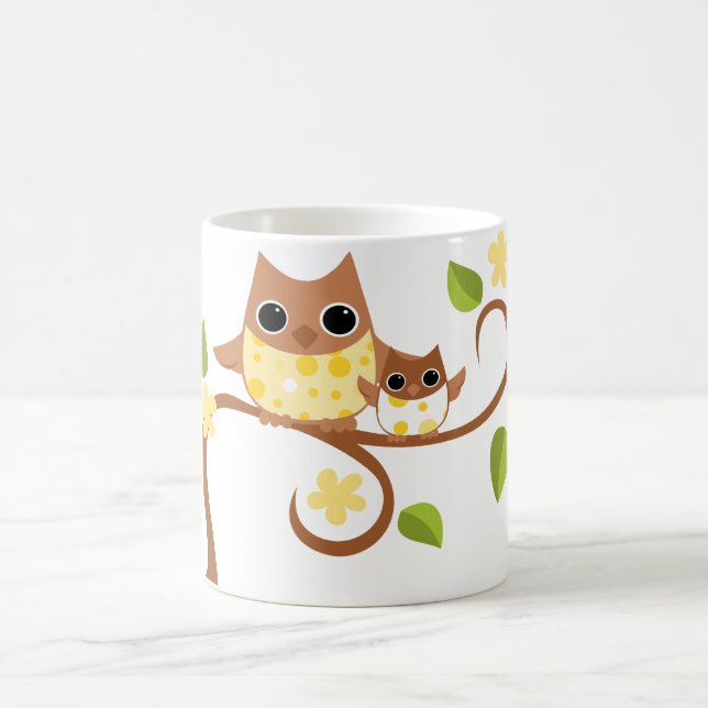 Mama and Baby Owls Coffee Mug (Center)