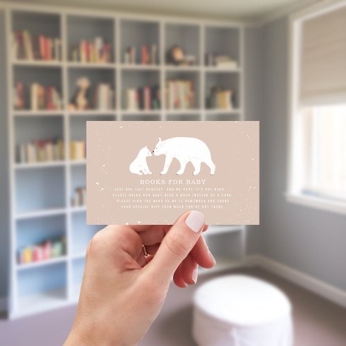 Mama And Baby Polar Bear Baby Shower Book Request Enclosure Card