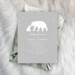 Mama and Baby Polar Bear Neutral Baby Shower Invitation<br><div class="desc">A winter baby shower theme featuring an illustration of a mama and baby polar bear surrounded by snowflakes. Background is gray.   Customize the text with details of your occasion.</div>