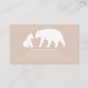 Mama And Baby Polar Bear Pink Baby Diaper Raffle Enclosure Card