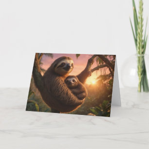 Mama and Baby Sloth Card