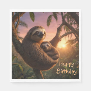 Mama and Baby Sloth Napkins