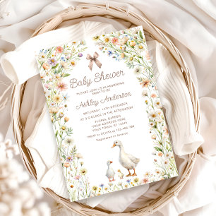 Mama and Little Gosling Boho Baby Shower Invitation