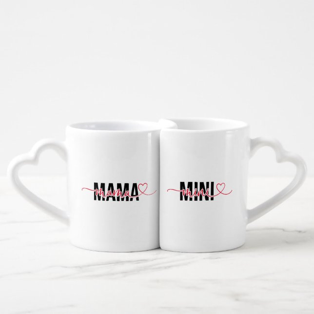 Mama and Mini Mother Daughter Mother's Day Coffee Mug Set (Front Nesting)