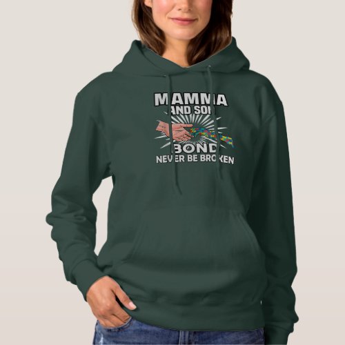 Mama And Son Bond Never Be Broken Autism Hoodie