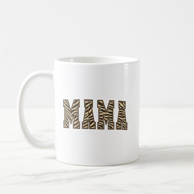 MAMA Animal Print Arch Lettering Coffee Mug (Left)