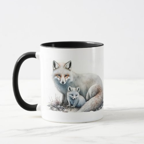 Mama Arctic Fox and Kit Mug