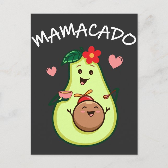 Mama Avocado Cute Mother and Child Relationship Postcard (Front)