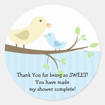 Mama & Baby Bird Baby Shower Sticker by celebrateitinvites at Zazzle