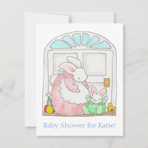 Mama Baby Bunny and Chick invitation