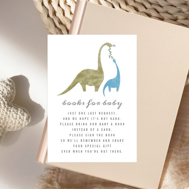 Mama Baby Dinosaur Baby Shower Book Request Invitation (Creator Uploaded)