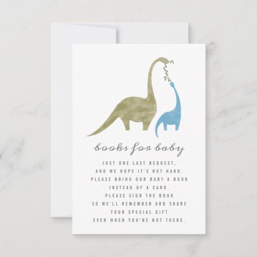 Mama Baby Dinosaur Baby Shower Book Request Invitation