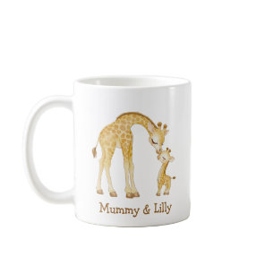 Mama & Baby Giraffe – Personalized Family Coffee Mug