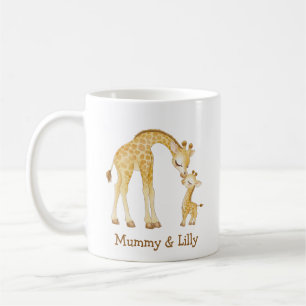 Mama & Baby Giraffe – Personalized Family Coffee Mug