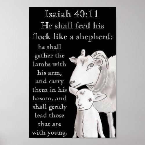 Mama  Baby Lamb Bible Quote Poster