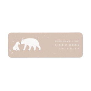 Mama Baby Polar Bear Pink Baby Shower Label