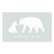 Mama Baby Polar Bear Winter Snow Blue Baby Shower Rectangular Sticker