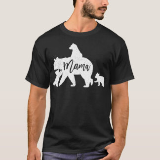 Mama Bear 3 Baby Bear Cubs Following Riding On Bac T-Shirt