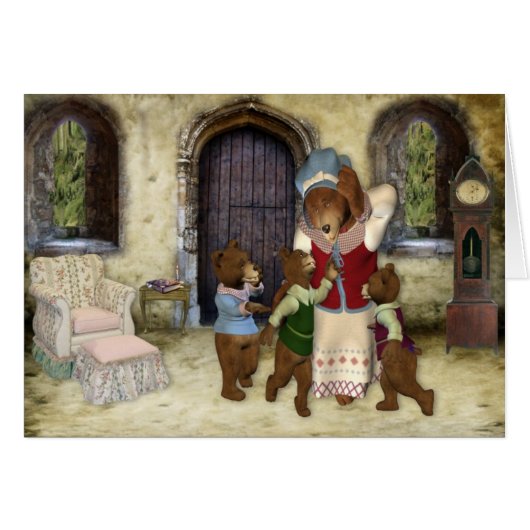 Mama Bear 3 Cubs Cards (Front Horizontal)