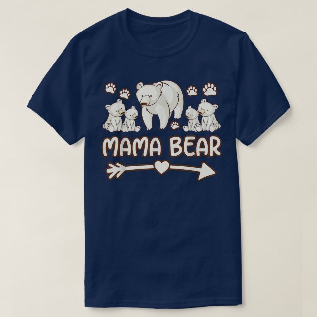 mama bear 4 cubs shirts, mama bear t shirt for wom (Design Front)