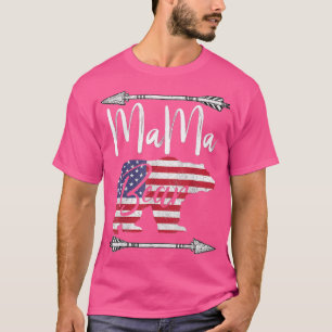 Mama Bear 4th of July American Flag USA America Mo T-Shirt