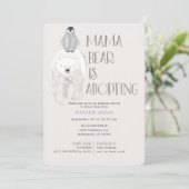 Mama Bear Adoption Blue Boy Baby Shower Invitation (Standing Front)