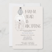 Mama Bear Adoption Blue Boy Baby Shower Invitation (Front)