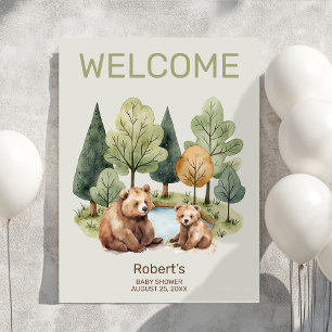 Mama bear adventure awaits baby shower invitation  foam board