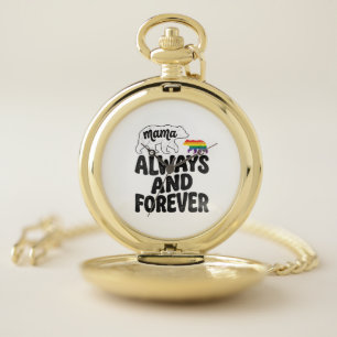 Mama Bear Always And Forever Vintage Rainbow Shirt Pocket Watch
