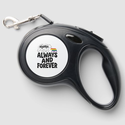 Mama Bear Always And Forever Vintage Rainbow Shirt Retractable Pet Leash
