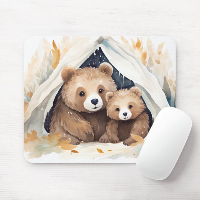 Mama Bear and Cub Mouse Pad (With Mouse)