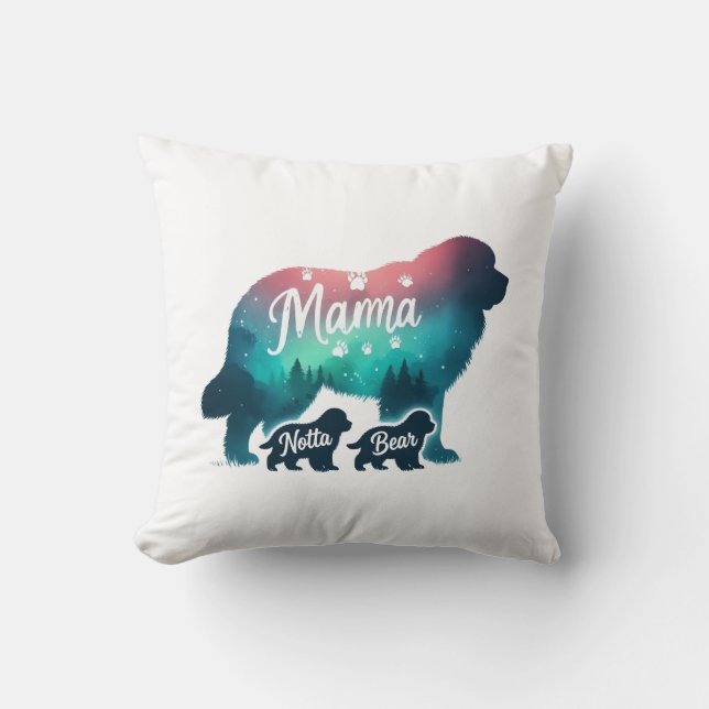 Mama Bear and Cubs Throw Pillow (Front)