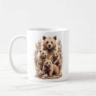 Mama Bear And Her Cubs - Wild Love Coffee Mug
