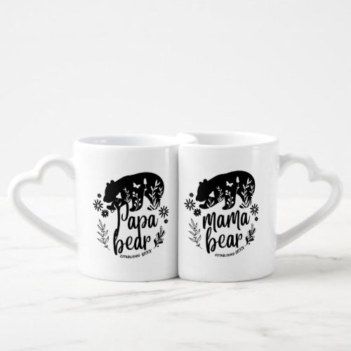 Mama Bear and Papa Bear  Gifts for Mom and Dad Coffee Mug Set