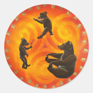 Mama Bear Animal Guide Hex Sign Classic Round Sticker