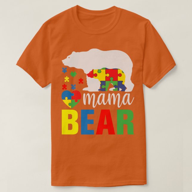 Mama Bear Autism Awareness Premium  T-Shirt (Design Front)