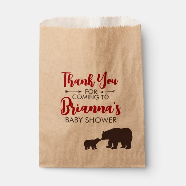 Mama Bear Baby Shower Thank You Favor Bags (Front)