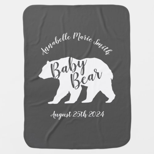 Mama Bear Baby Shower Woodland Lodge Boy Blue Baby Blanket