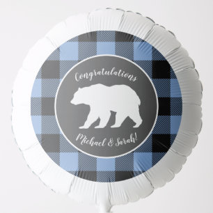 Mama Bear Baby Shower Woodland Lodge Boy Blue Balloon
