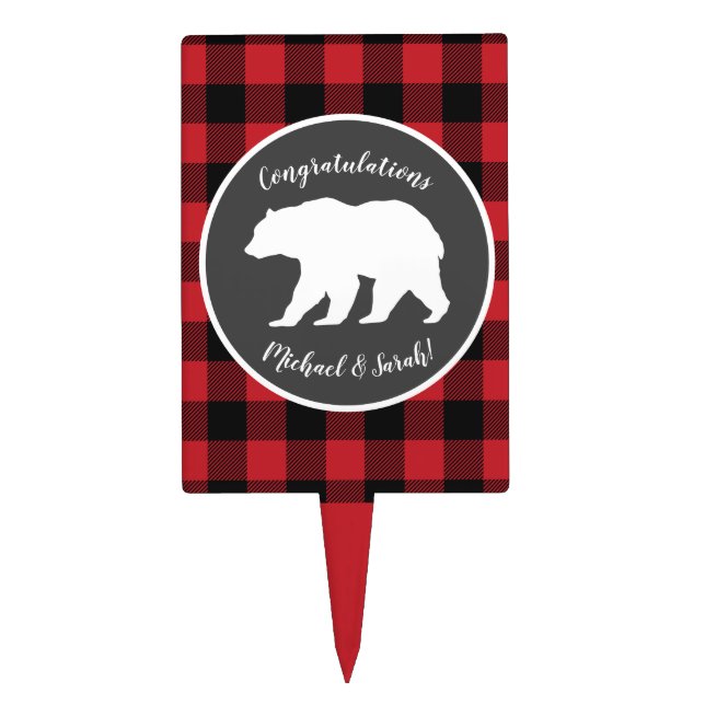 Mama Bear Baby Shower Woodland Lodge Cake Topper (Front)