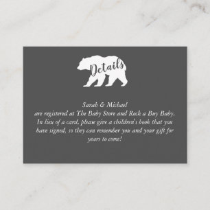 Mama Bear Baby Shower Woodland Lodge Enclosure Card