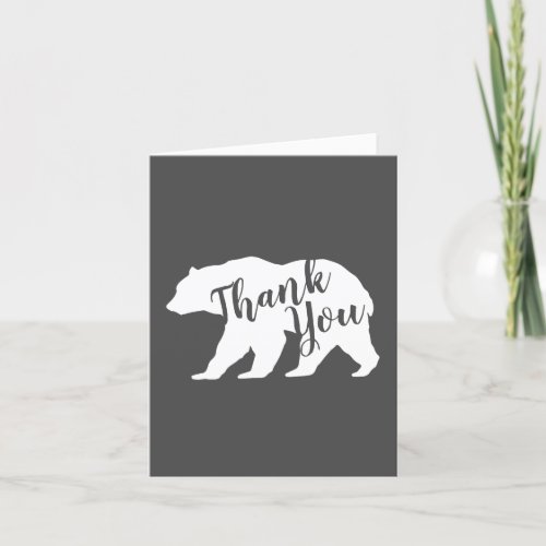 Mama Bear Baby Shower Woodland Lodge Girl Pink Thank You Card