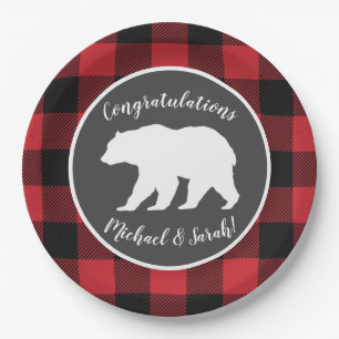 Mama Bear Baby Shower Woodland Lodge Paper Plates