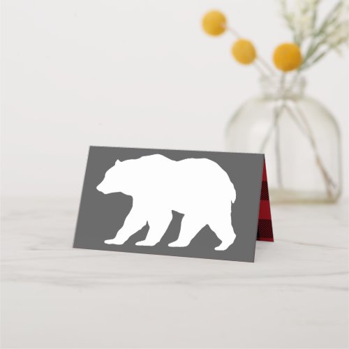 Mama Bear Baby Shower Woodland Lodge Place Card